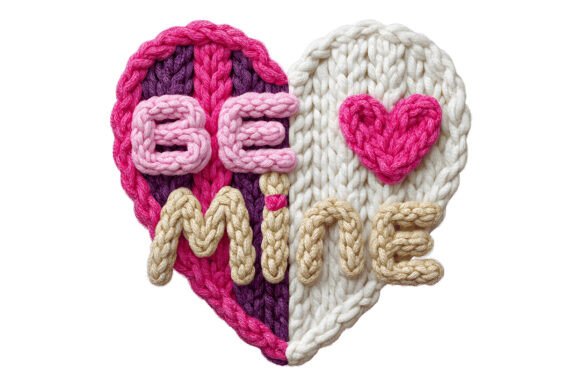 Download Be Mine Knitted Heart PNG - Be mine Collection