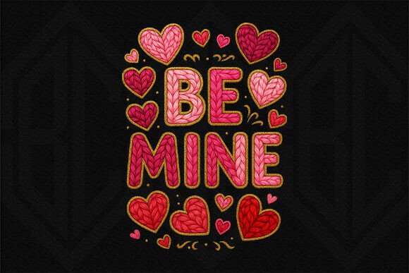 Download Be Mine Knitted Heart PNG Design - Be mine Collection