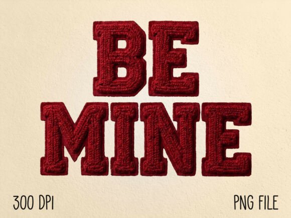 Download Faux Yarn Be Mine Knitted Valentine PNG - Be mine Collection