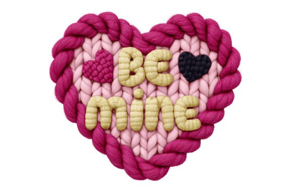 Download Be Mine Knitted Heart PNG - Be mine Collection