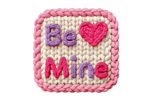 Download Be Mine Knitted Heart PNG - Be mine Collection