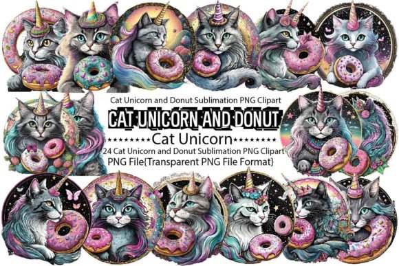 Download Cat Unicorn and Donut Sublimation - Premium Resources