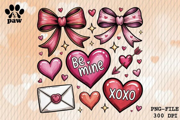 Download Valentine Bow Png, Hearts Be Mine XOXO - Be mine Collection