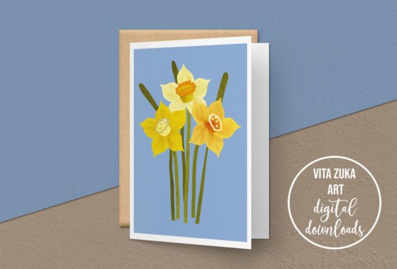 Download Daffodil Downloadable Greeting Card - Premium Resources