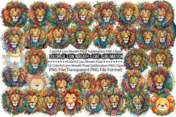 Download Colorful Lion Wreath Float Sublimation - Premium Resources