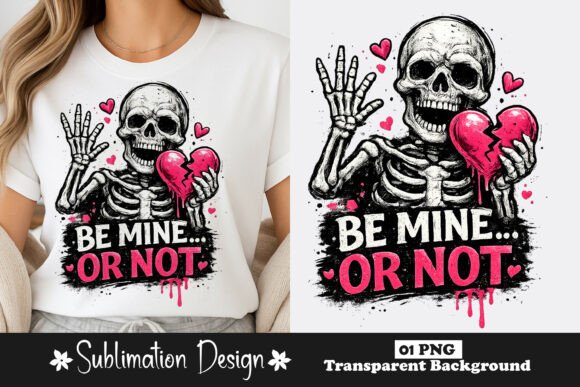 Download Be Mine or Not Skeleton Sublimation PNG - Be mine Collection