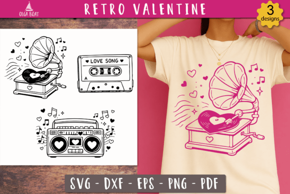 Download Retro Love Music SVG Valentine Design - Svg valentine design Collection