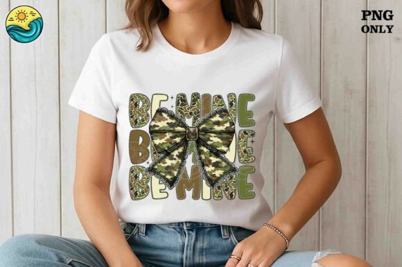 Download Be Mine Camo Bow PNG Only - Be mine Collection